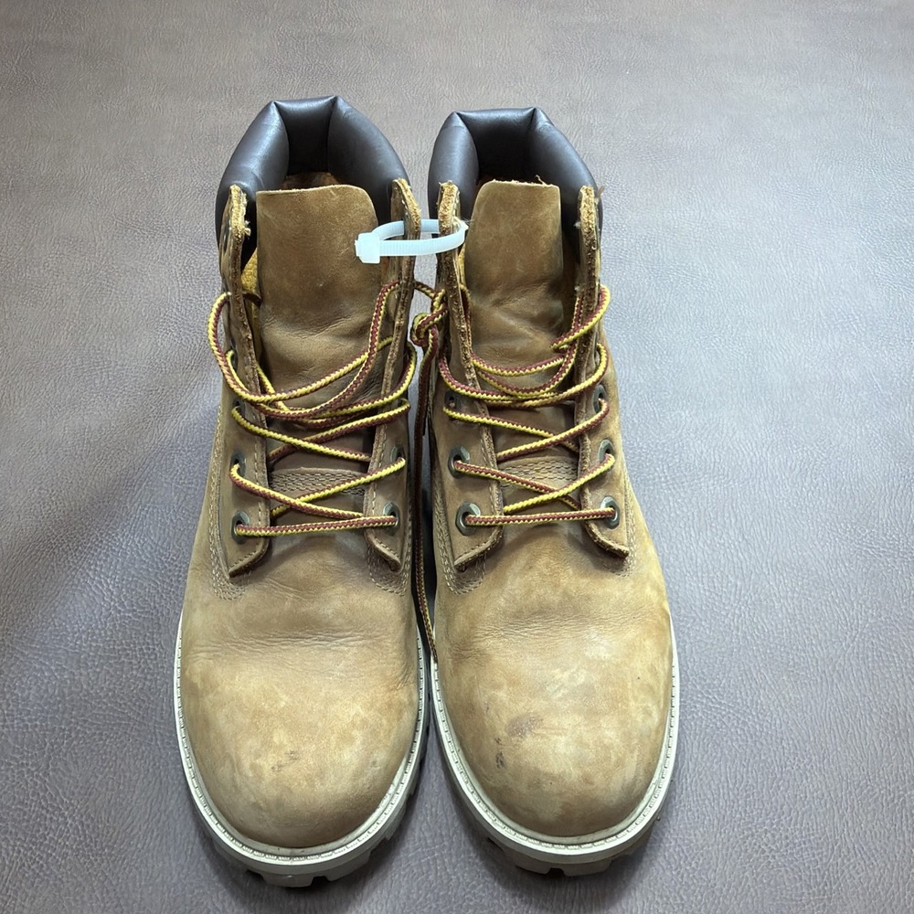 Timberland Boots Boys Size 5.5 Junior Y Premium 6 Inch Wheat Leather 200 Gram - Picture 2 of 7